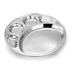 Stainless Steel Round Divided Dinner Plate